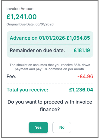 Paylists simulate invoice finance